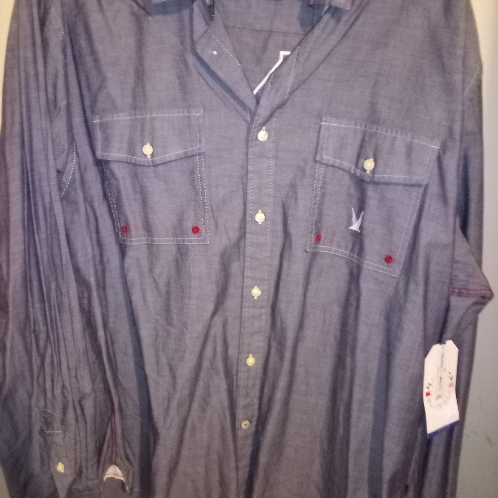 Men's Blue Button-Up Shirt